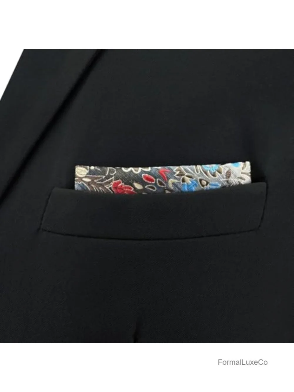 Silk Blend Paisley Pocket Square for Men - Jacquard Woven Hanky Large